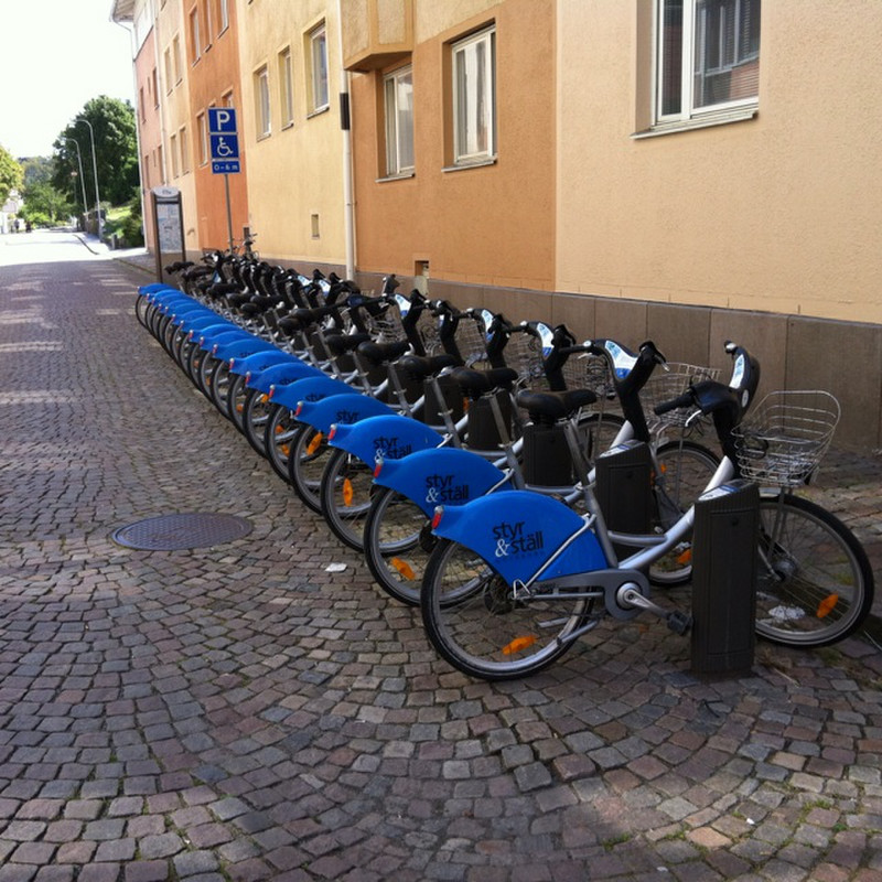 Bike Share Awaiting Commuters