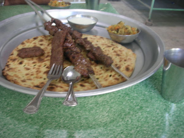 Huge plate of Kebab and Nan