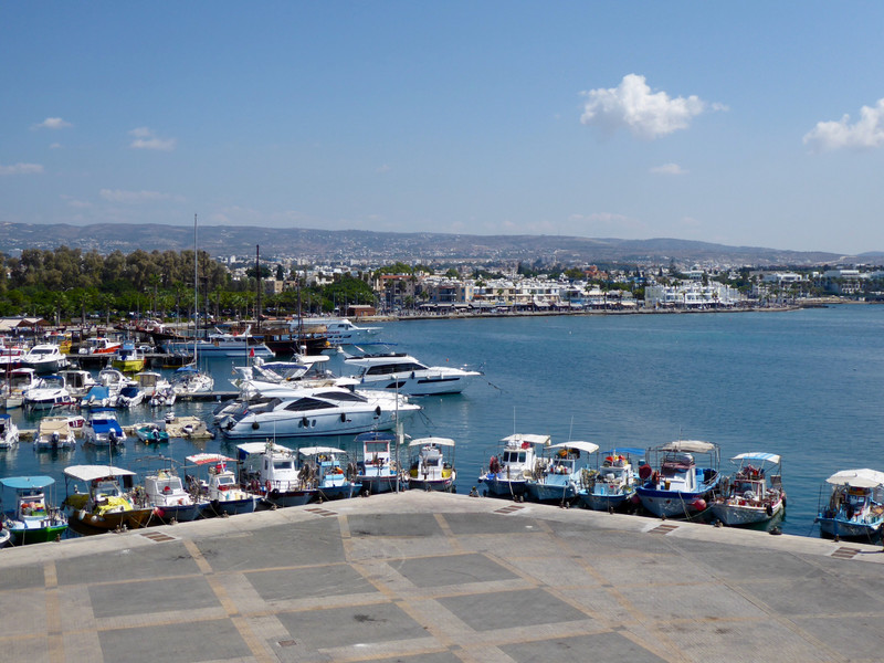 View across the harbour at Paphos castle 