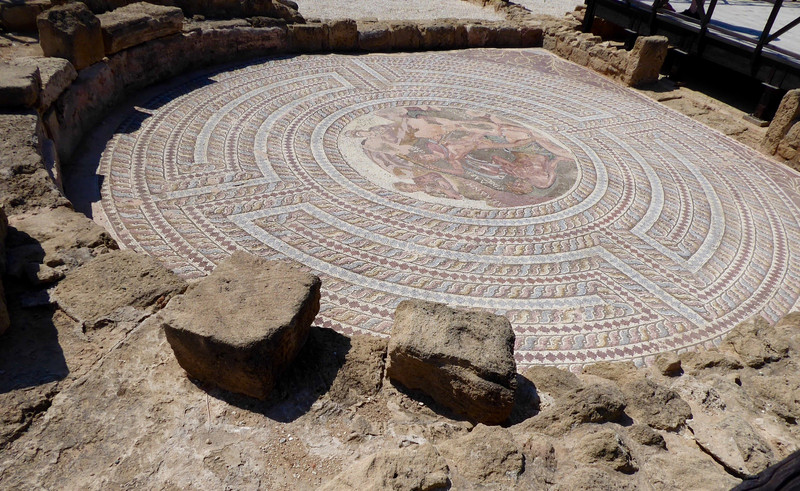 Beautiful mosaic in  Villa of Thesus