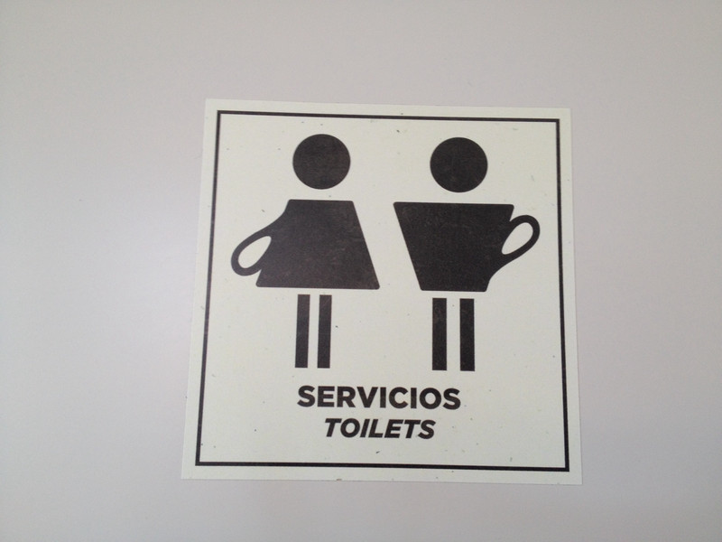 Cute washroom sign