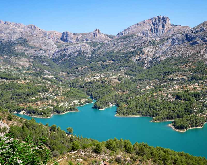 View of Guadalest lake from castle 