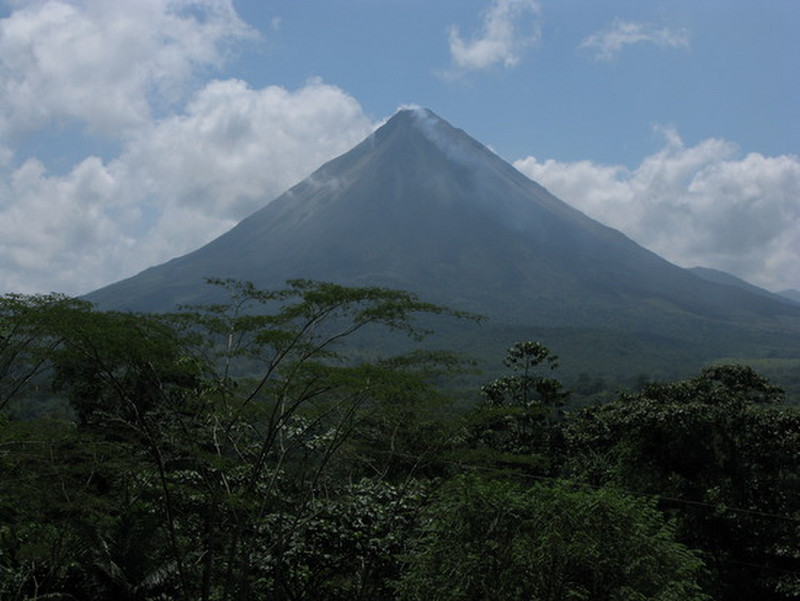 View of Arenal Volcano from our room