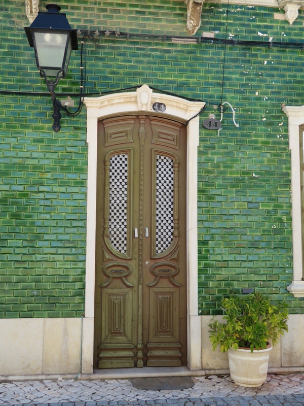 Lovely door on tile building 