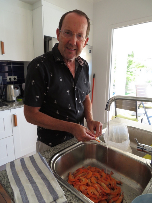 Jim preparing dinner