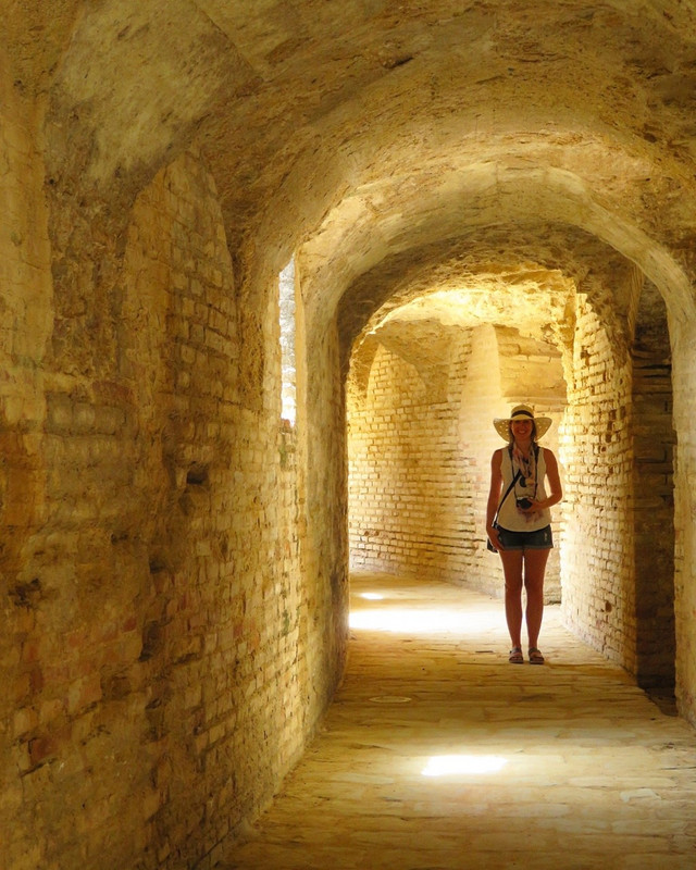 Allison wandering in the tunnels