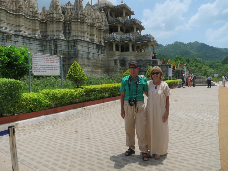 Our costumes at the Jain Temple