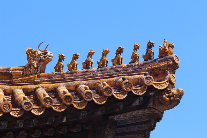 Roof sculptures in Forbidden City