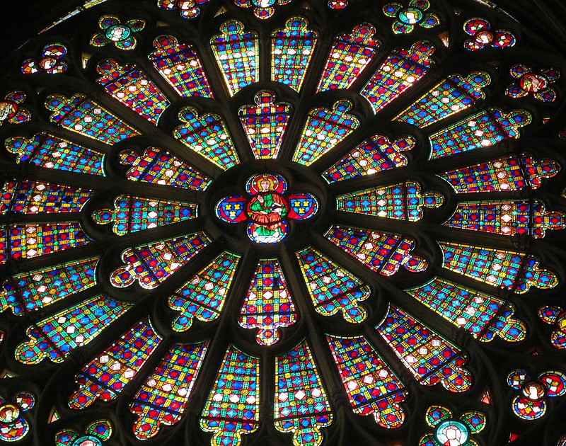 Stained glass at the Basilica St. Nazaire 