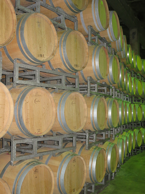 Barrels on our wine tour.