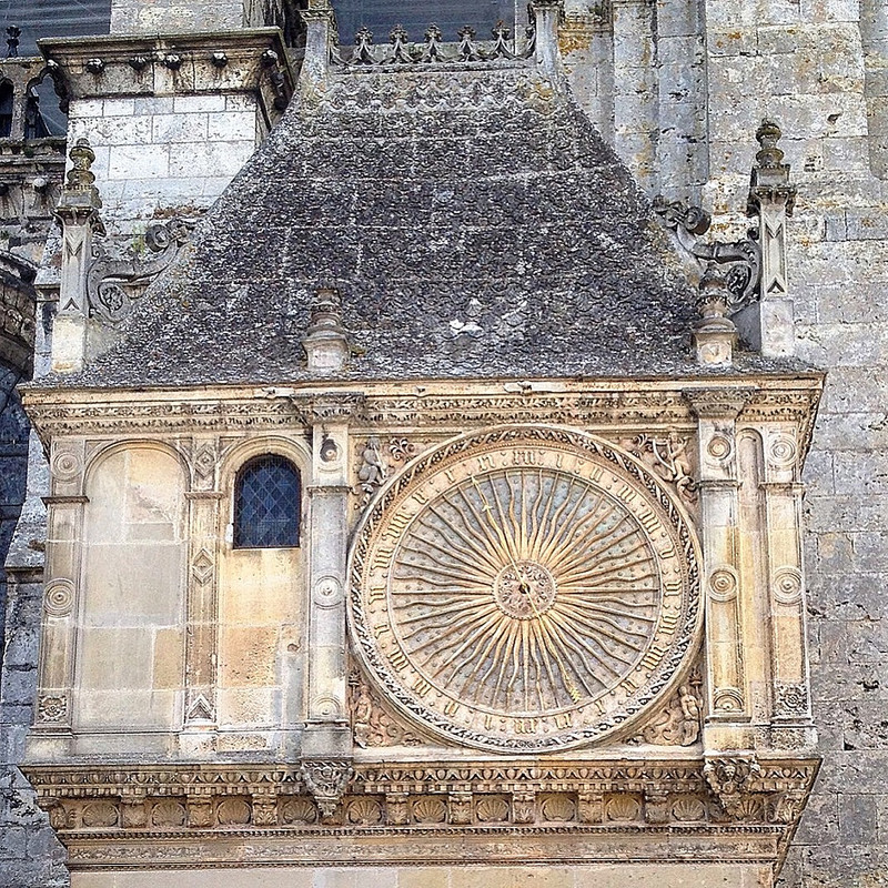 Ancient clock  in sun shape