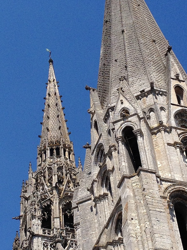 Notice the two different spires 