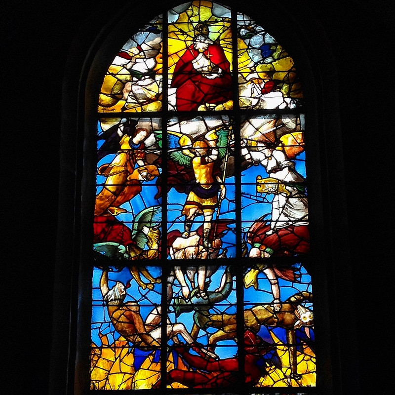 Stained glass in old church 