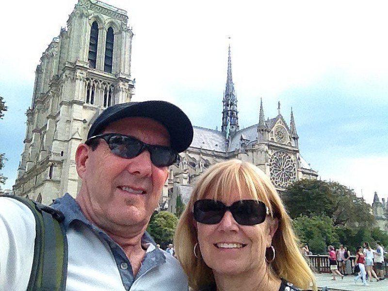 Us outside Notre Dame cathedral 