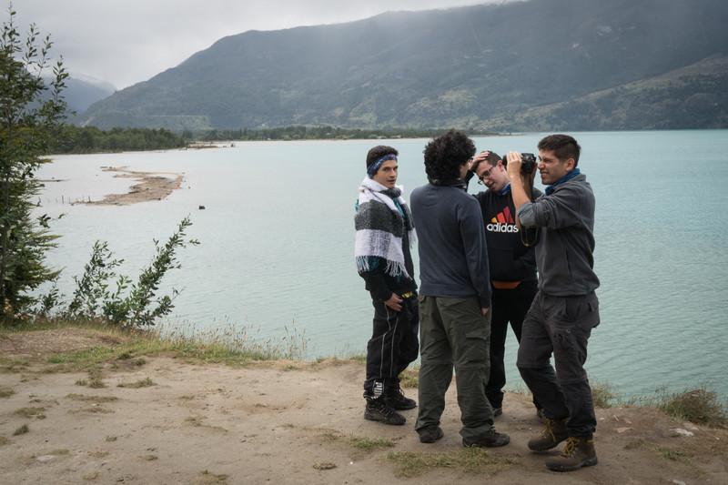 Boys joyful at arriving at Lake Carrera