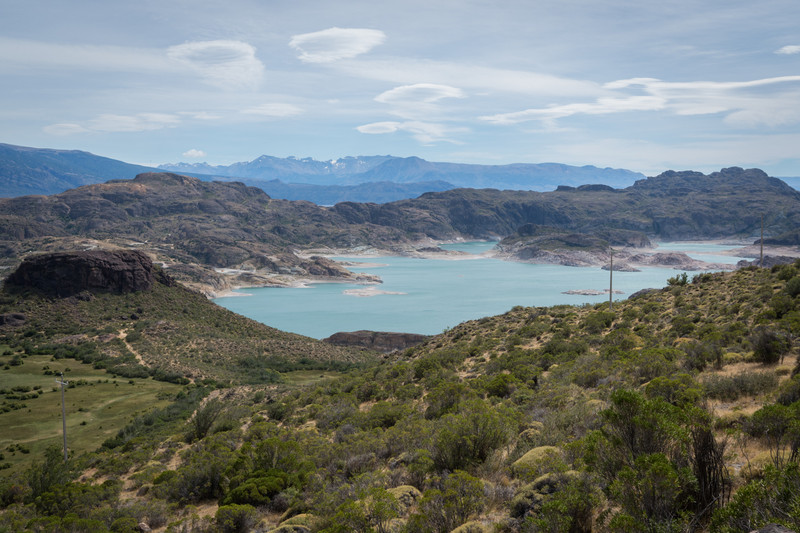 Lake associated with a mine, a thousand feet above Lake Gral Carrera