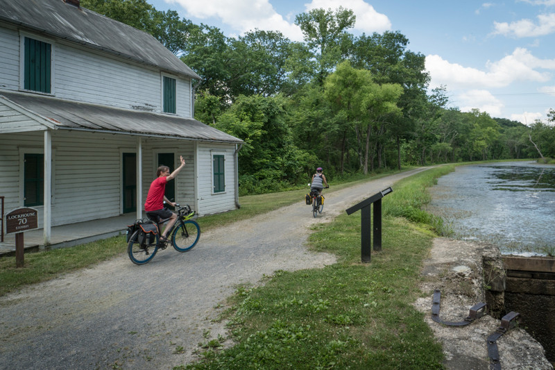 Cyclists going from DC to Cumberland Gap on C&O Canal Trail.