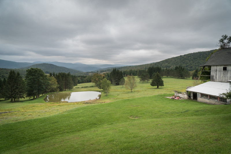View of farm and the Catskills