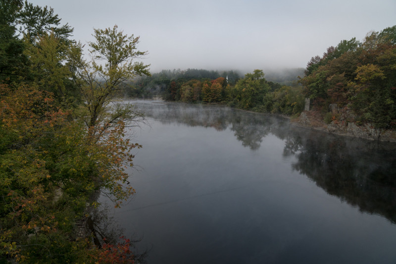 The Connecticut River, boundary between Vermont and New Hampshire.