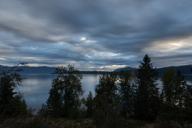 Lake Pend Oreille and the town of Clarks Fork