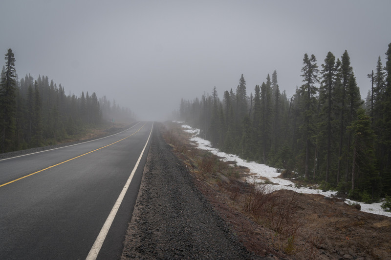 Paved and foggy out of Goose Bay