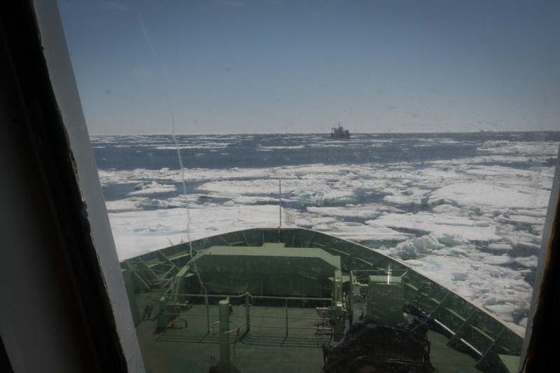 Looking out from the main deck, through glass