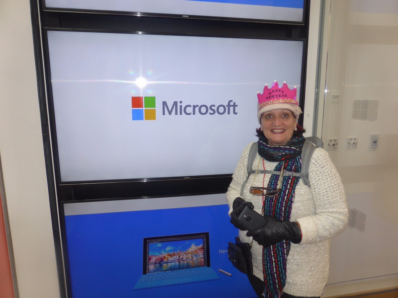 Visiting the Microsoft shop.