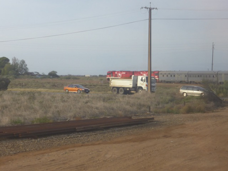 The Ghan at our only left turn