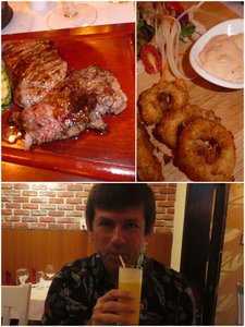 Steak, calamari and a cocktail.