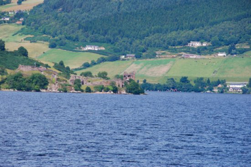 Urquhart Castle from east side of Loch Ness
