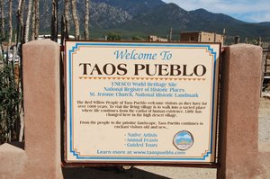 Taos Pueblo sign.