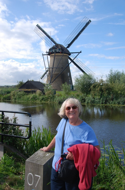 Stacy and a windmill