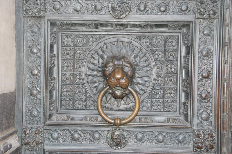 Door knocker on the church door