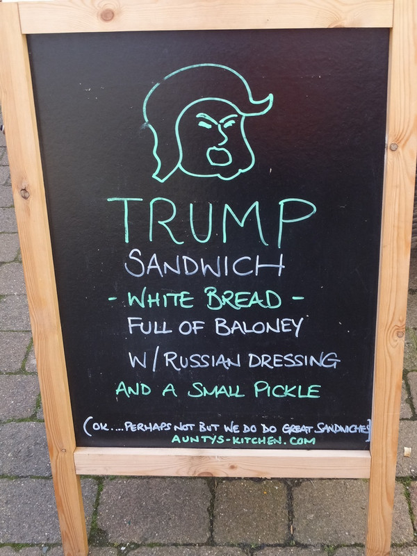 Sandwich sign at a pub!