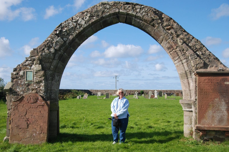 A Roman arch at a graveyard