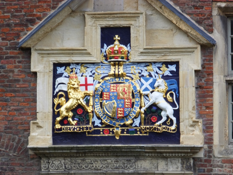 Coat of arms over a door to the university