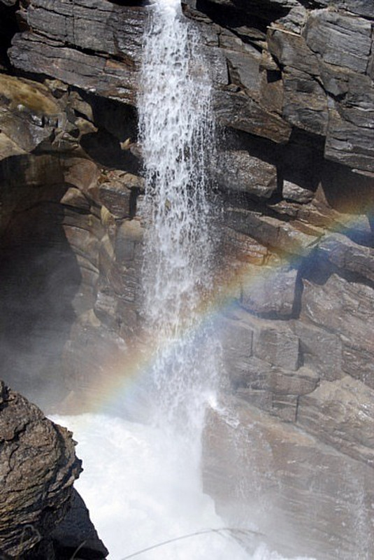part of falls with a rainbow