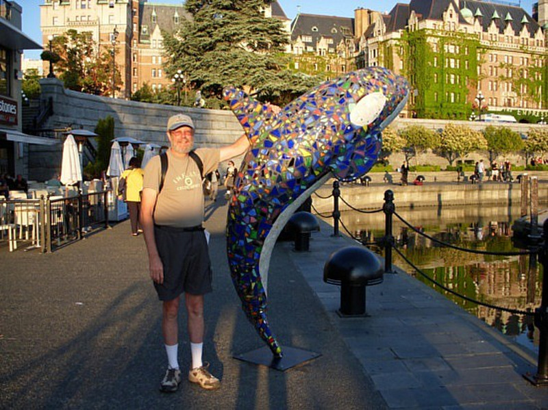 me and a fish at Victoria Harbour