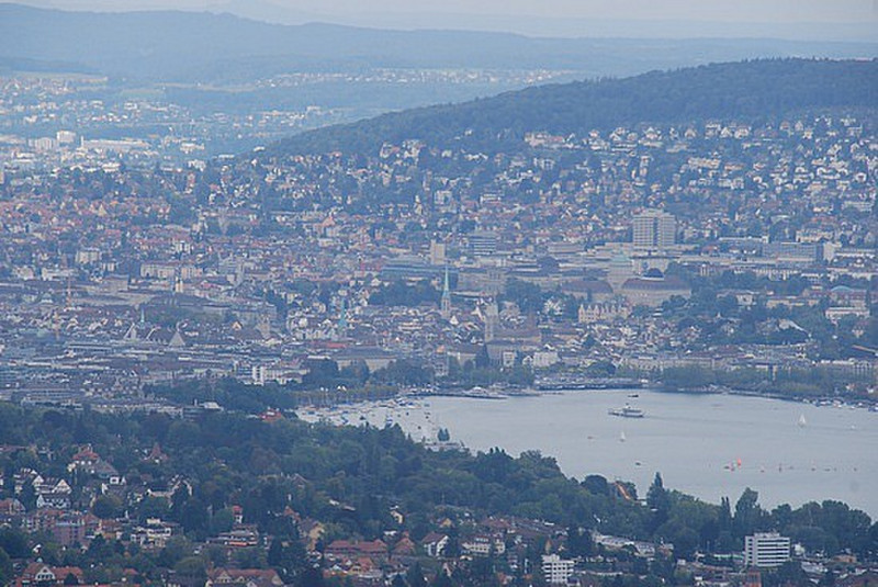 view from mountaintop of Zurich