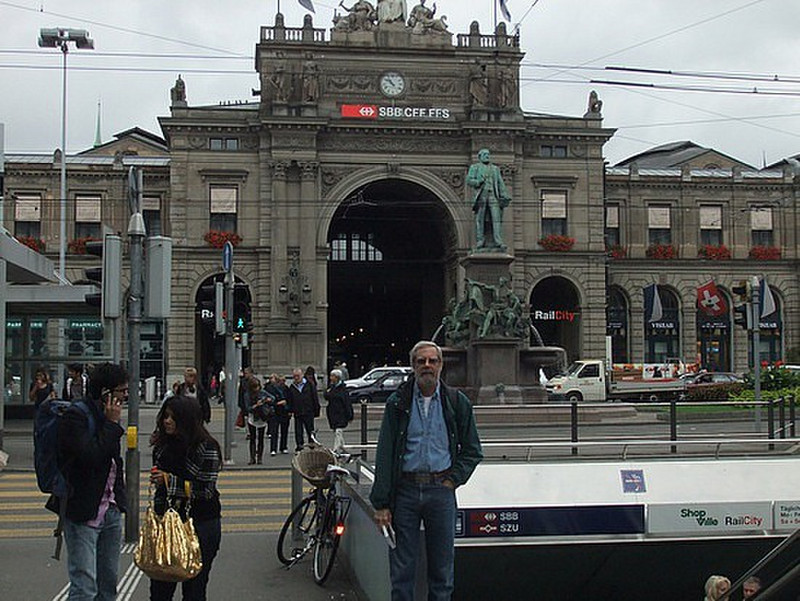 me in front of the train station.