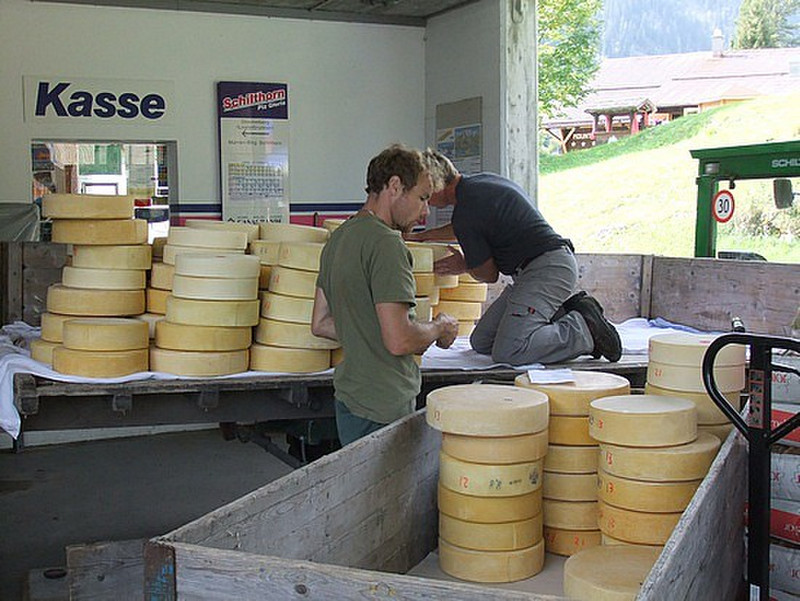 Preparing to ship cheese to Lauterbrunnen