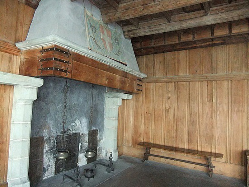 Fireplace in castle in Gruyeres