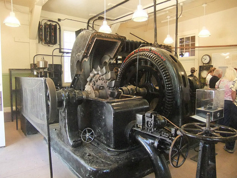 The water wheel powered generator at the power pla