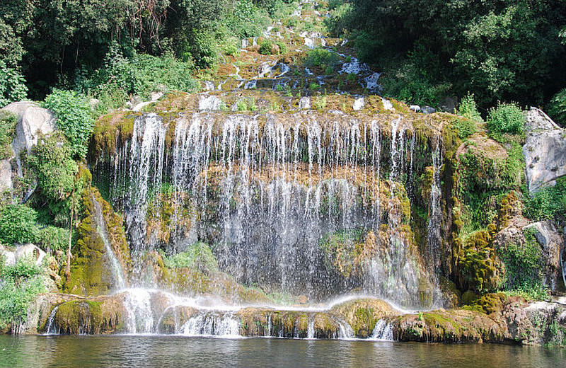waterfall at the end of the gardens