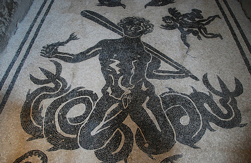 Mosaic floor in the women&#39;s baths