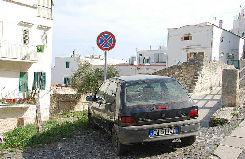 Typical Italian parking, thats a no parking sign