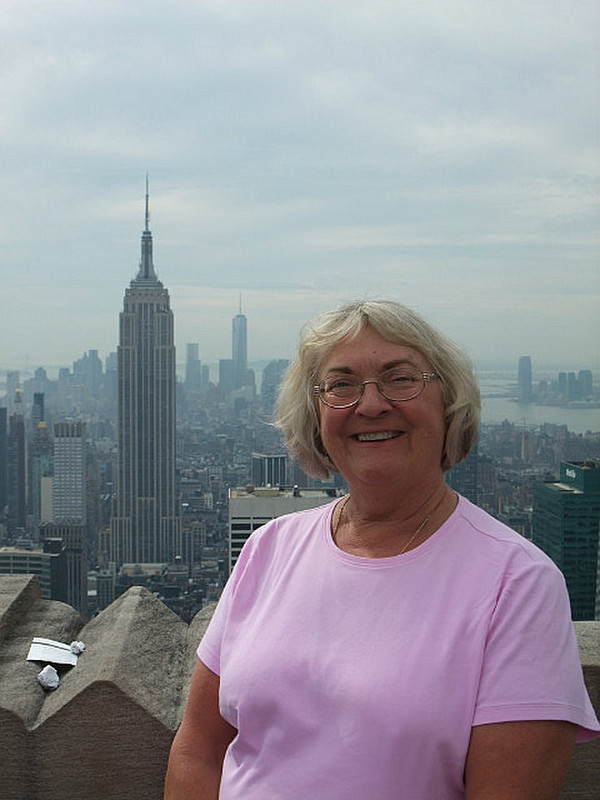 Stacy on top of Rockefeller Center