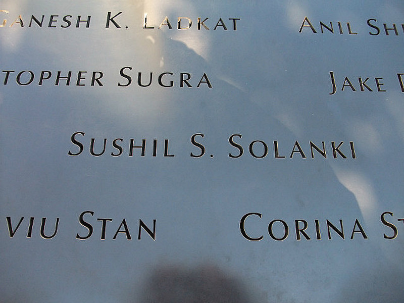 Some of the names on the memorial