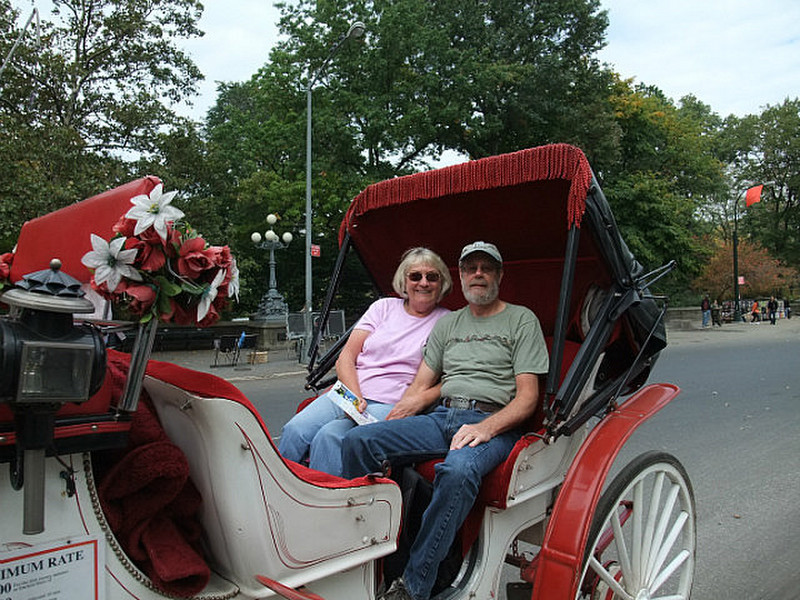 Our carriage ride in Central Park