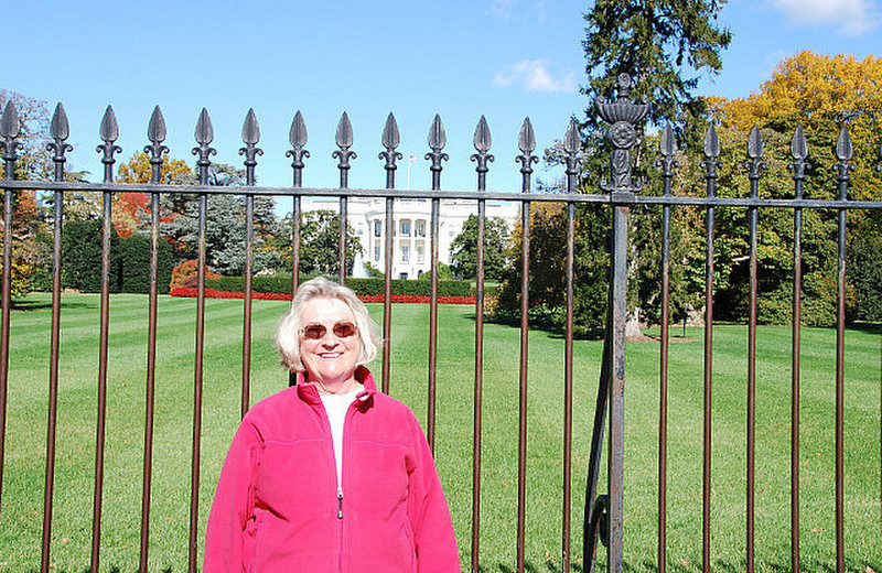 Stacy in front of the White House